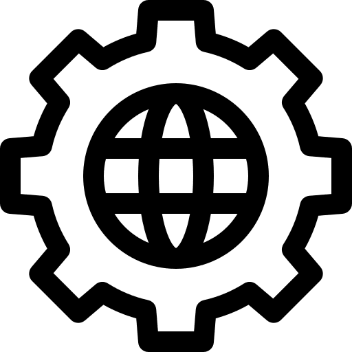 Globe gear setting seo and web icon