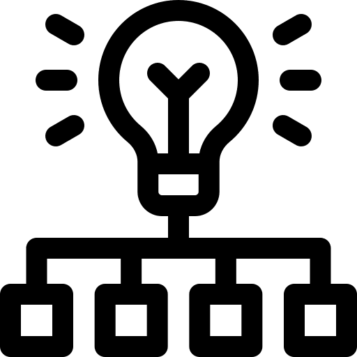 Hierarchy hierarchical structure light bulb networking icon