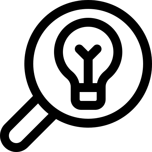 Inspiration ui light bulb loupe icon