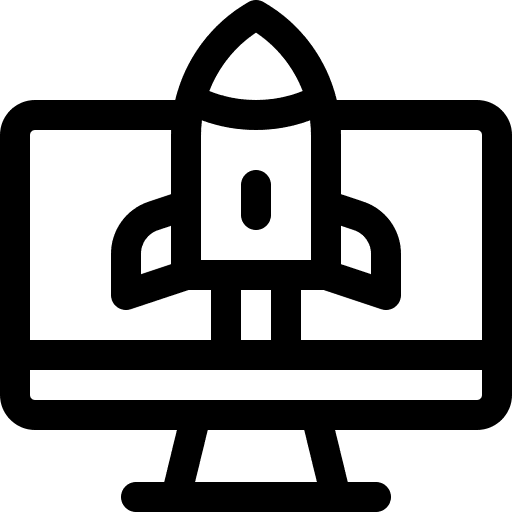 Launch startup seo and web electronics icon