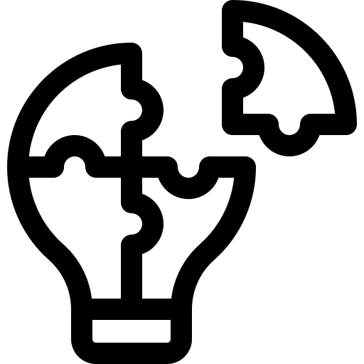 Solution light bulb solution innovation icon