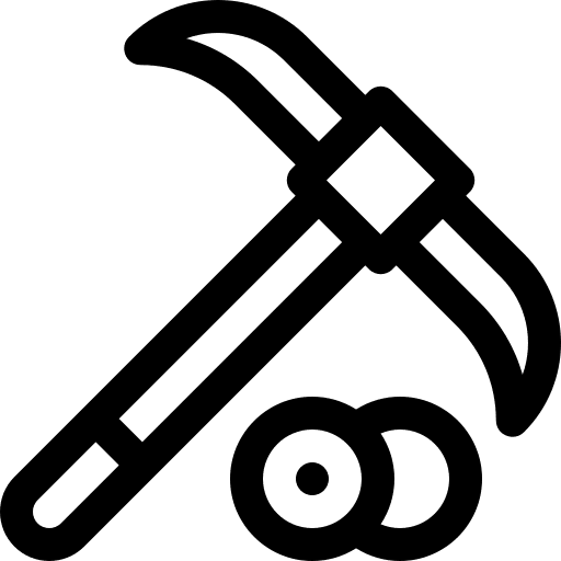 Cryptocurrency pickaxe cryptocurrency business and finance icon