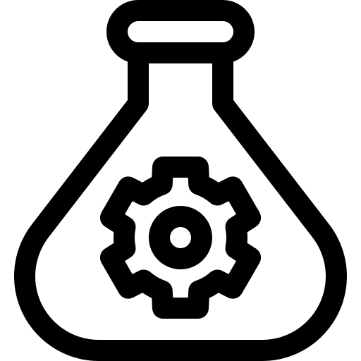 Flask lab research process icon