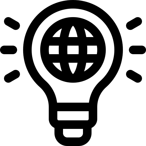 Global innovation light bulb innovative icon