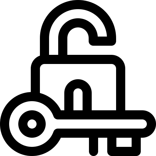 Key access padlock secure icon