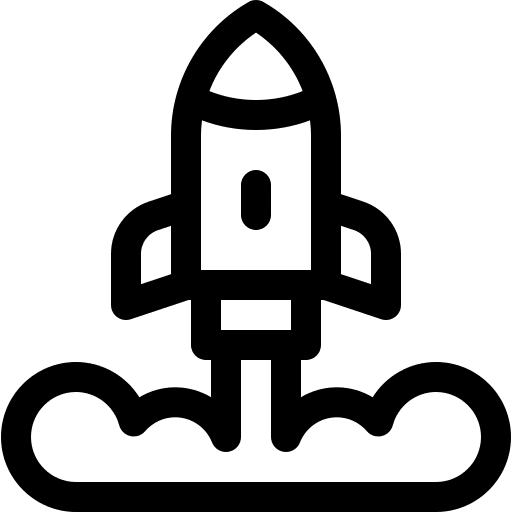 Spaceship launch space transport icon