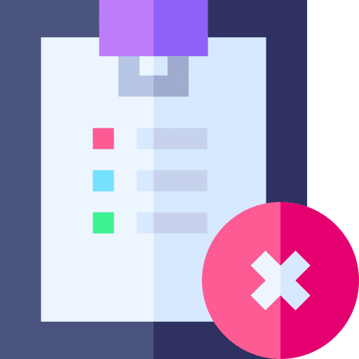 Clipboard rejected void incomplete icon
