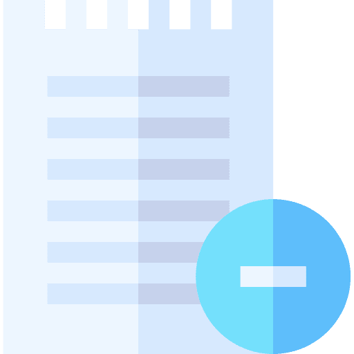 Delete document notes delete icon