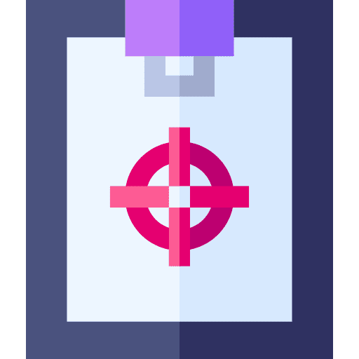 Target clipboard objectives files and folders icon