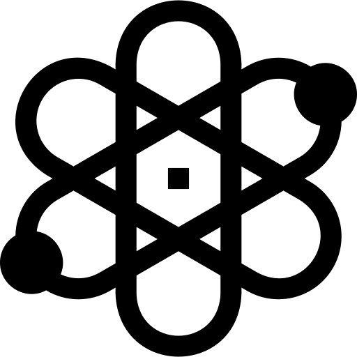 Atom react atomic science icon Atom react atomic science icon