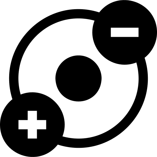 Proton physics nuclear atom icon Proton physics nuclear atom icon