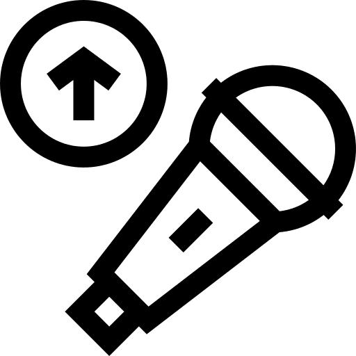 Upload multimedia microphone radio icon