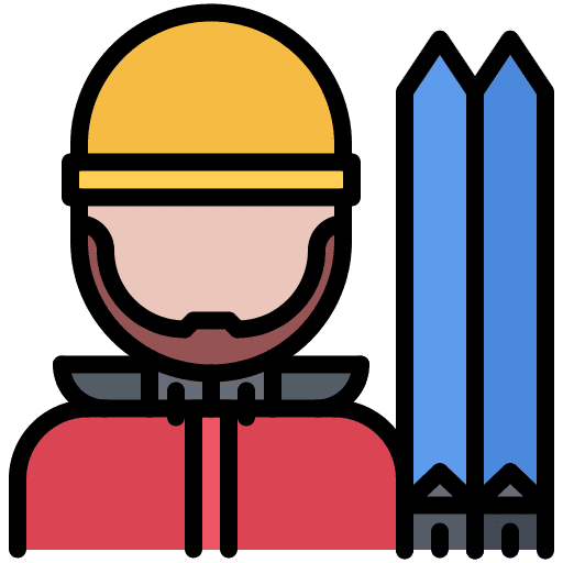 Skier sports and competition man skier icon