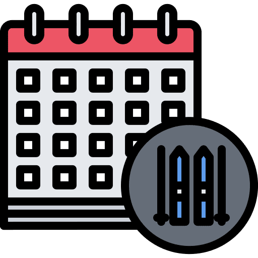 Calendar sports and competition ski calendar icon Calendar sports and competition ski calendar icon