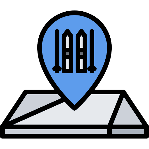 Ski pin sports and competition ski icon Ski pin sports and competition ski icon