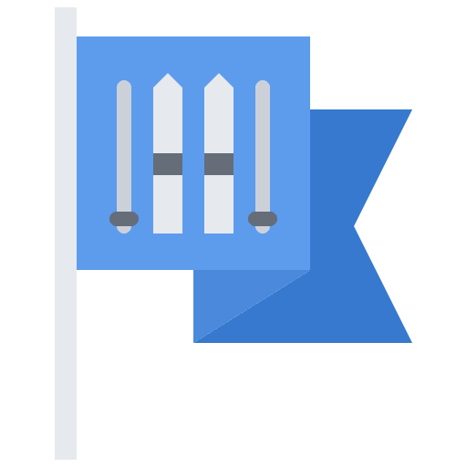 Flag sport ski flag icon