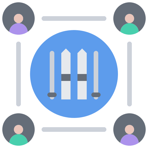 Ski sport group team icon Ski sport group team icon