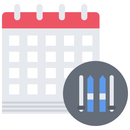 Calendar ski date sports and competition icon Calendar ski date sports and competition icon
