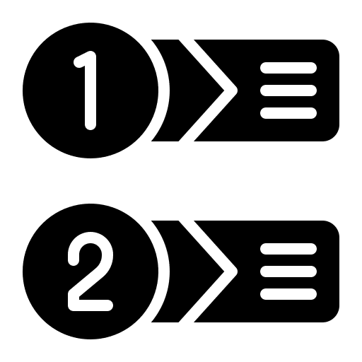 Diagram number list arrows icon Diagram number list arrows icon