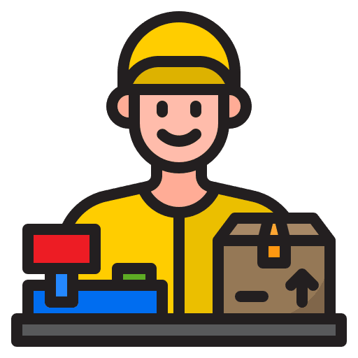 Courier professions and jobs parcel officer icon Courier professions and jobs parcel officer icon