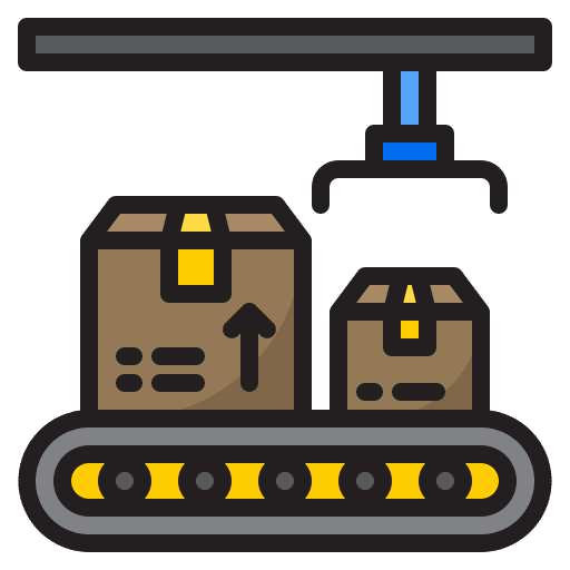 Distribution conveyor belt distribution product icon Distribution conveyor belt distribution product icon