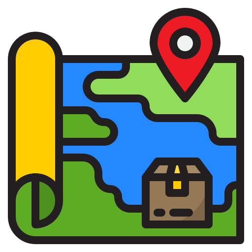 Map location parcel logistic shipping and delivery icon