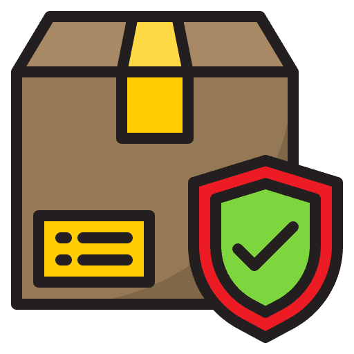 Protection logistic parcel shield icon Protection logistic parcel shield icon