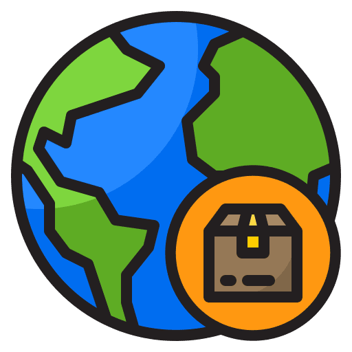Delivery package global shipping icon Delivery package global shipping icon