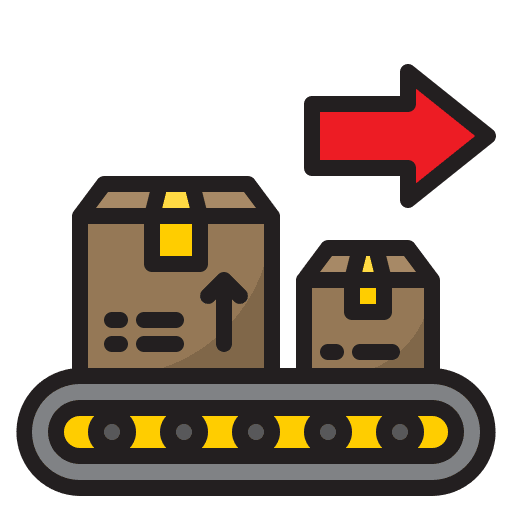 Distribution distribution product conveyor belt icon Distribution distribution product conveyor belt icon