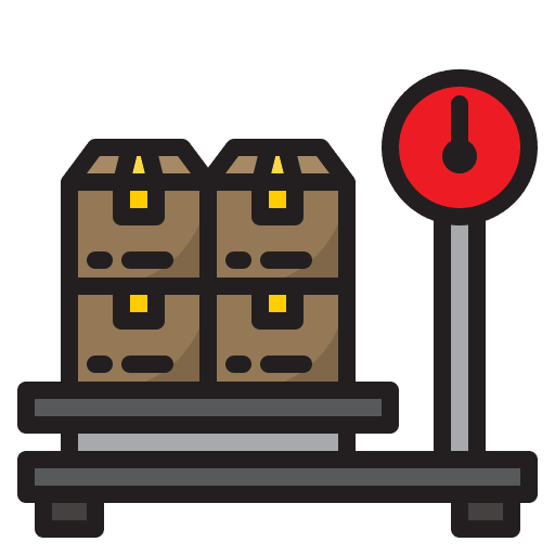 Weigh scale logistic parcel box icon Weigh scale logistic parcel box icon