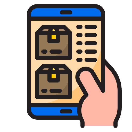 Delivery box mobile application delivery shipping and delivery icon Delivery box mobile application delivery shipping and delivery icon
