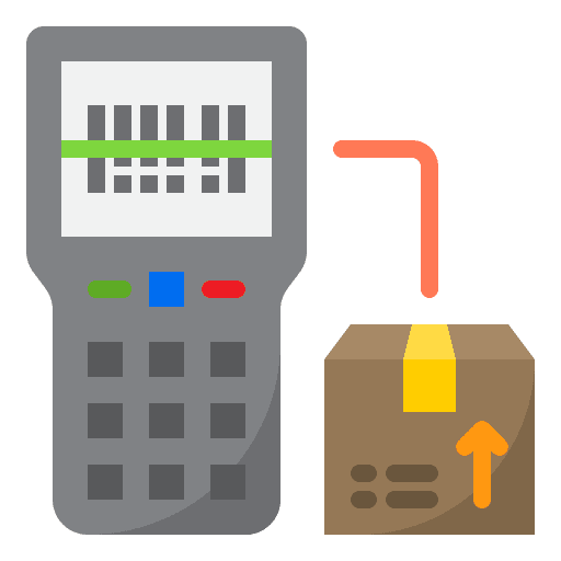 Barcode scan box scanner package icon Barcode scan box scanner package icon