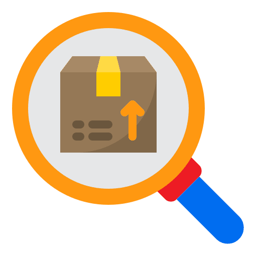 Search logistic box shipping and delivery icon Search logistic box shipping and delivery icon