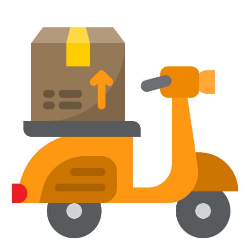 Delivery bike parcel logistic box icon Delivery bike parcel logistic box icon