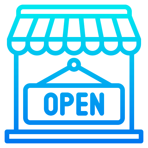 Open shop supermarket open icon