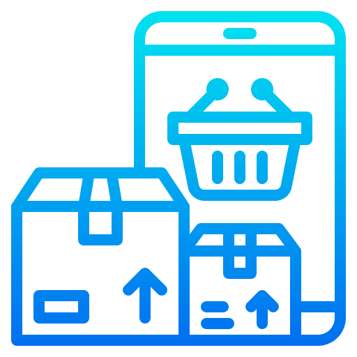 Delivery box shipping and delivery online order shopping basket icon Delivery box shipping and delivery online order shopping basket icon