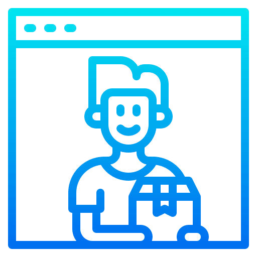Delivery courier online shopping website avatar icon Delivery courier online shopping website avatar icon
