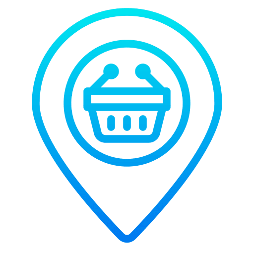 Location shop shopping basket store icon Location shop shopping basket store icon