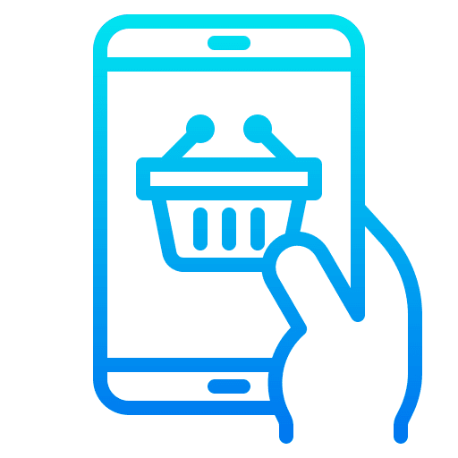 Online shopping ecommerce mobile phone hand icon Online shopping ecommerce mobile phone hand icon