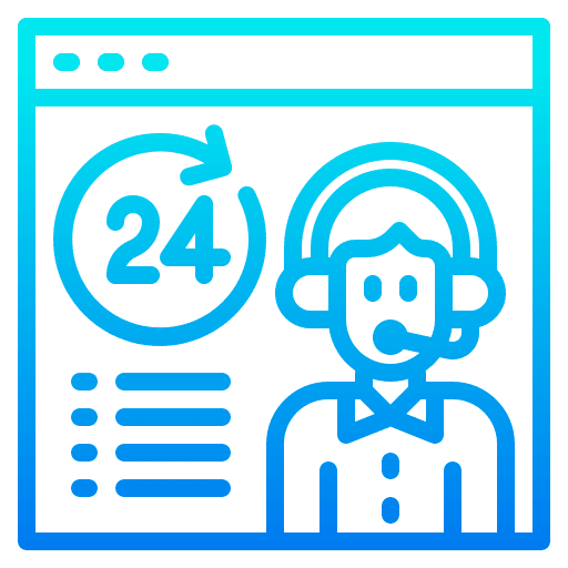 Call center communications 24 hours information icon Call center communications 24 hours information icon