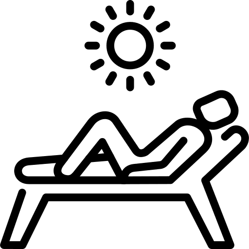 Sunbathing people confort holidays icon