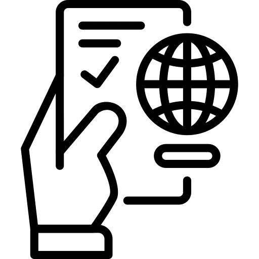 Passport document checked identity icon
