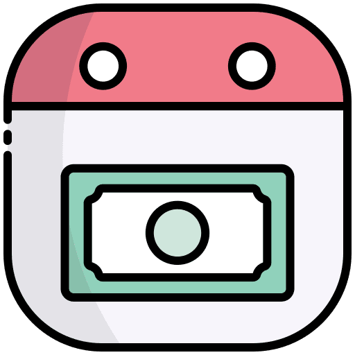 Money time and date schedule organization icon