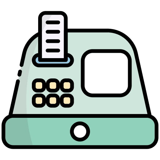 Cashier machine supermarket commerce and shopping cashier machine icon