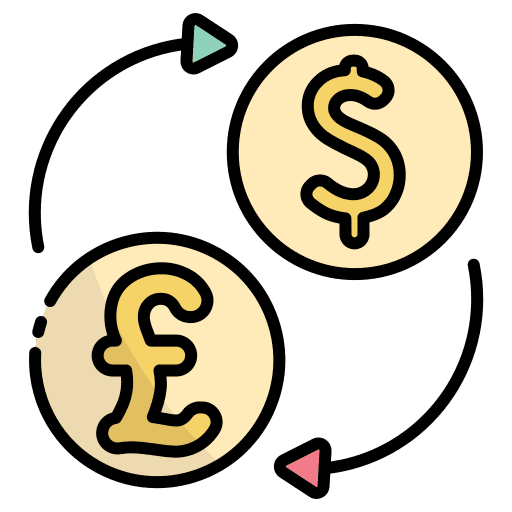 Money exchange business and finance money exchange pound sterling icon Money exchange business and finance money exchange pound sterling icon
