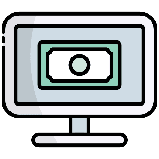 Monitor business and finance online banking monitor icon