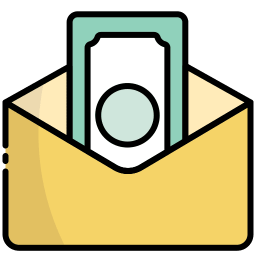 Open envelope salary business and finance deposit icon Open envelope salary business and finance deposit icon