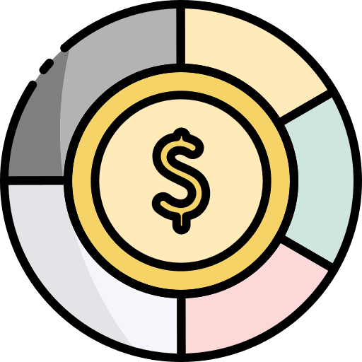 Pie chart business and finance pie chart dollar icon
