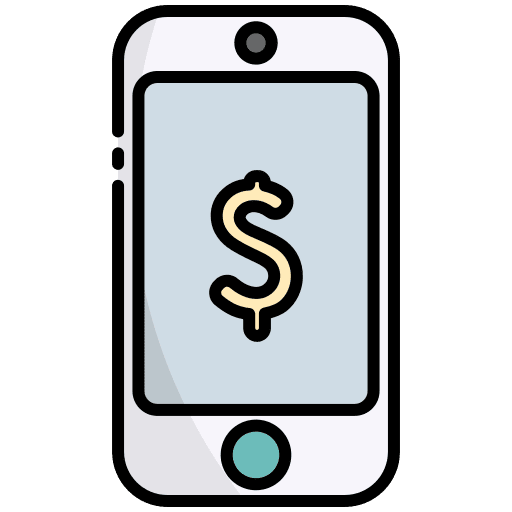 Digital money smartphone business and finance digital money icon Digital money smartphone business and finance digital money icon