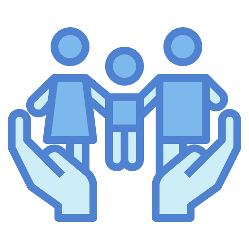 Family protection child family icon